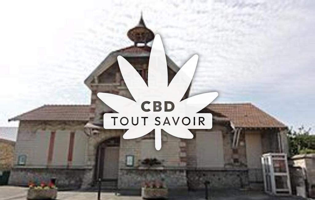 Village à Cys-la-Commune avec feuille Cannabis CBD