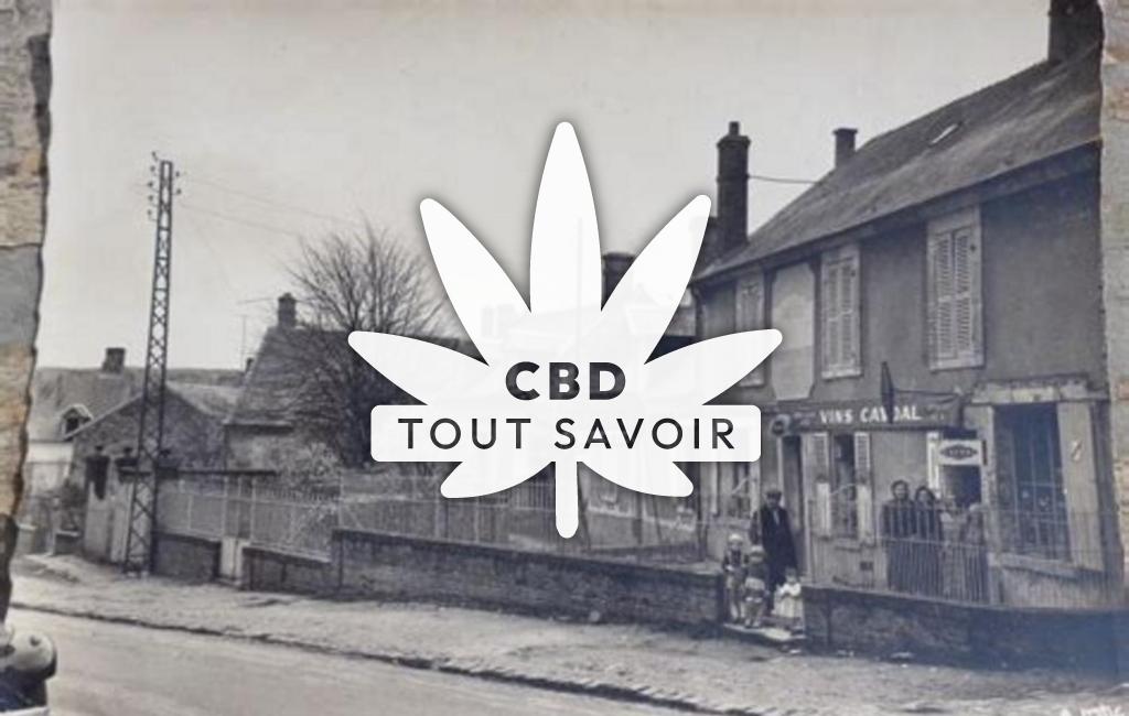 Village à Dampleux avec feuille Cannabis CBD