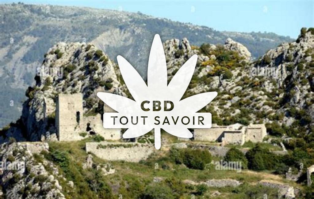 Village à Demandolx avec feuille Cannabis CBD