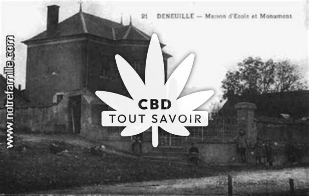 Village à Deneuille-les-Chantelle avec feuille Cannabis CBD