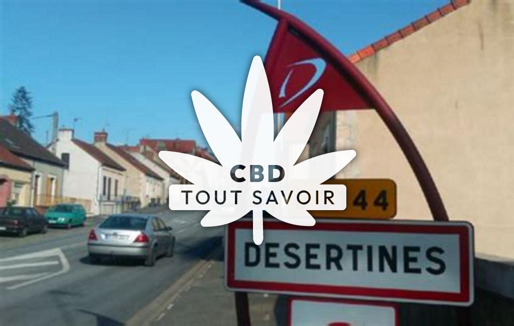 Village à Desertines avec feuille Cannabis CBD