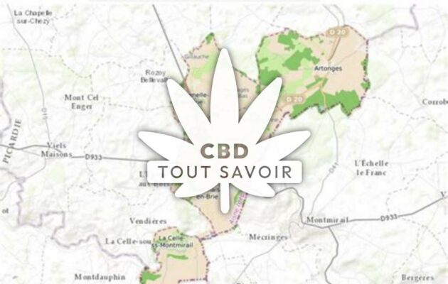 Village à Dhuys-Et-Morin-en-Brie avec feuille Cannabis CBD