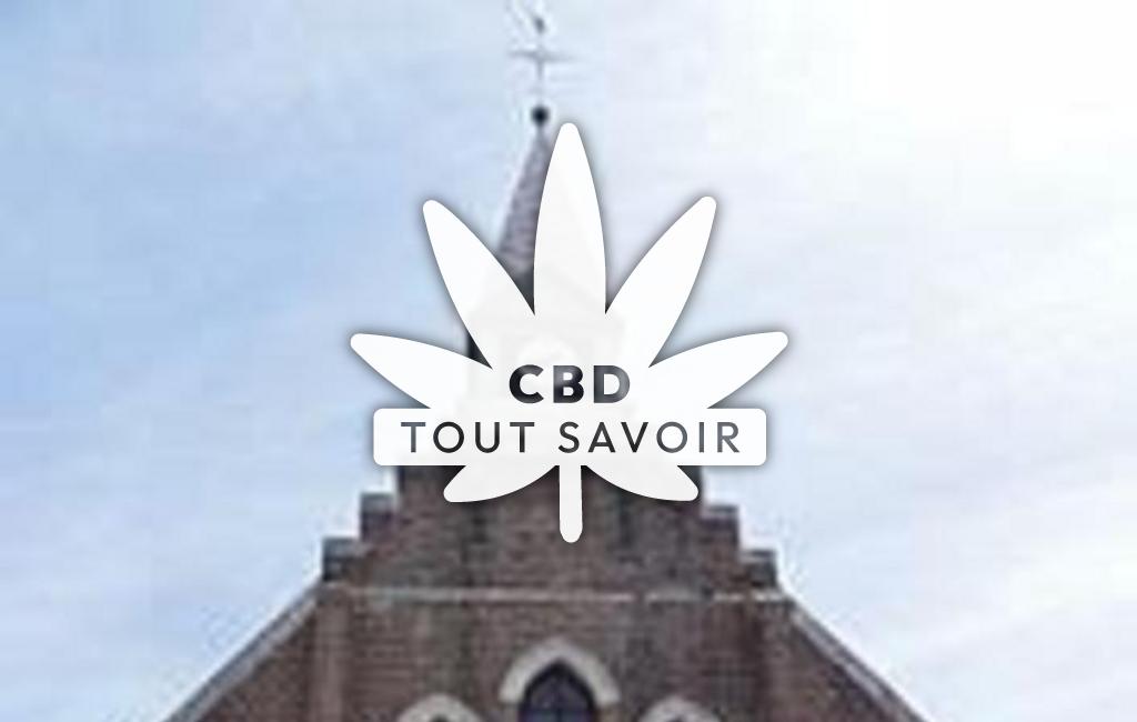 Village à Dolignon avec feuille Cannabis CBD