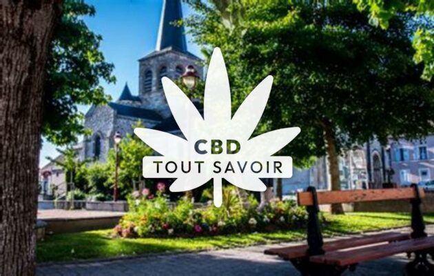 Village à Domerat avec feuille Cannabis CBD