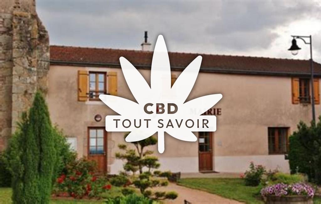 Village à Droiturier avec feuille Cannabis CBD