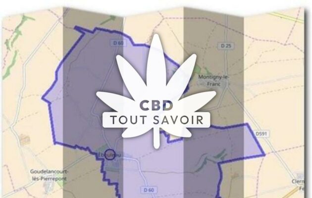 Village à Ebouleau avec feuille Cannabis CBD