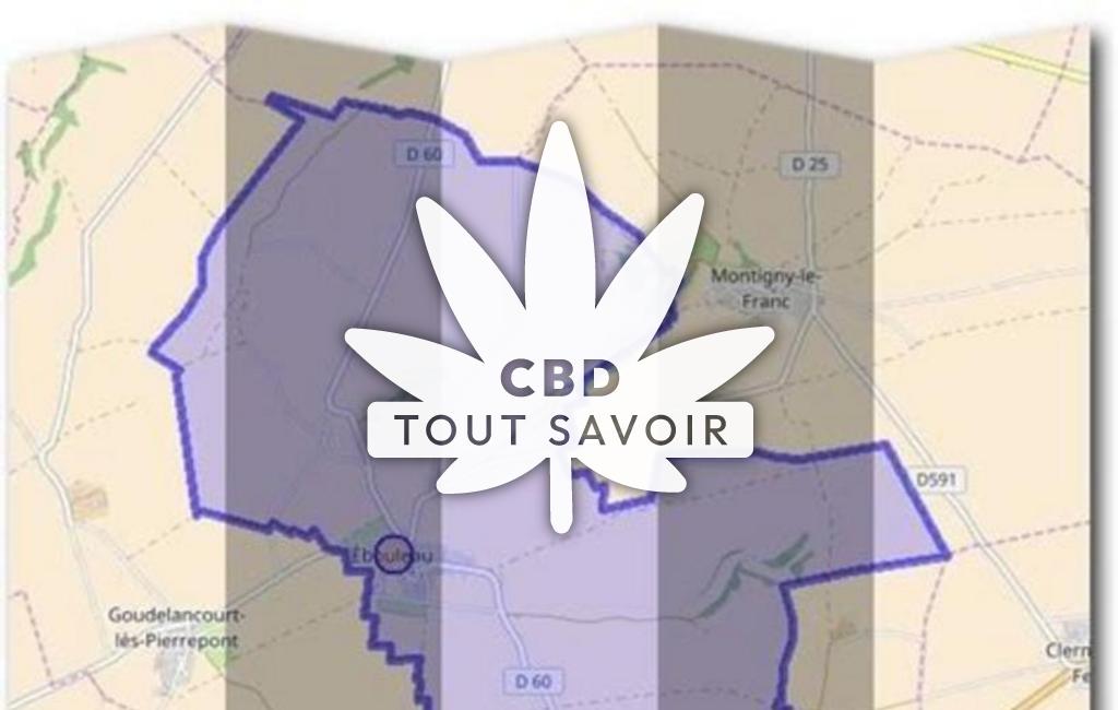 Village à Ebouleau avec feuille Cannabis CBD