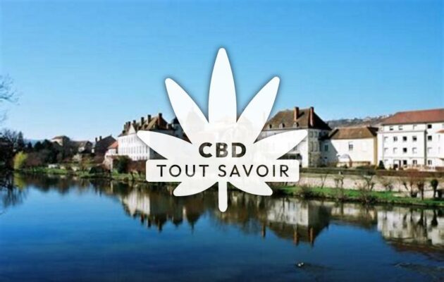 Village à Ebreuil avec feuille Cannabis CBD