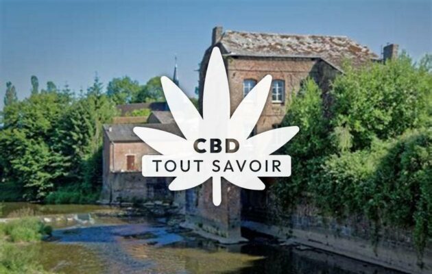 Village à Effry avec feuille Cannabis CBD