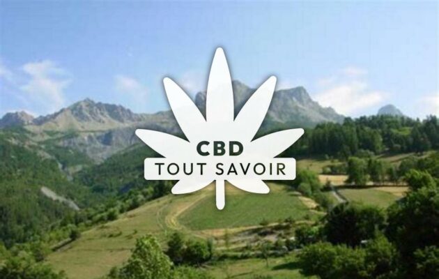 Village à Enchastrayes avec feuille Cannabis CBD