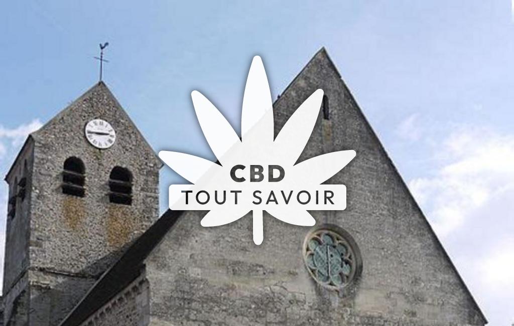 Village à Epaux-Bezu avec feuille Cannabis CBD