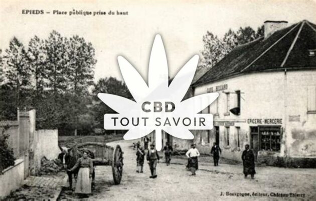 Village à Epieds avec feuille Cannabis CBD