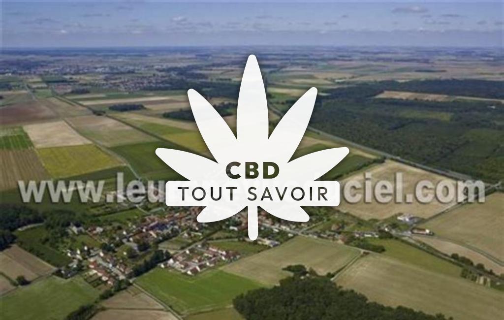 Village à Eppes avec feuille Cannabis CBD