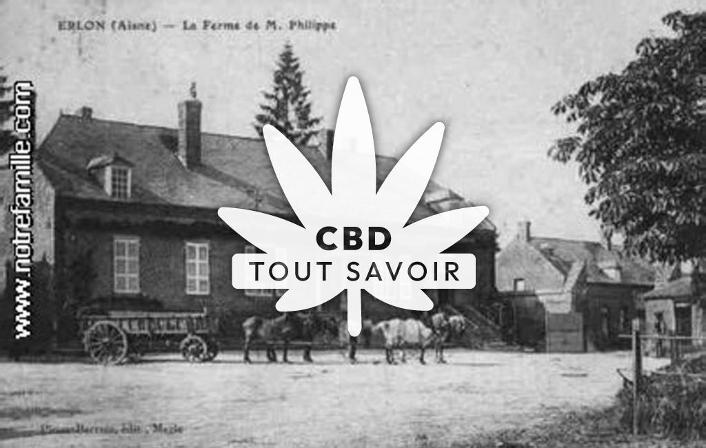 Village à Erlon avec feuille Cannabis CBD