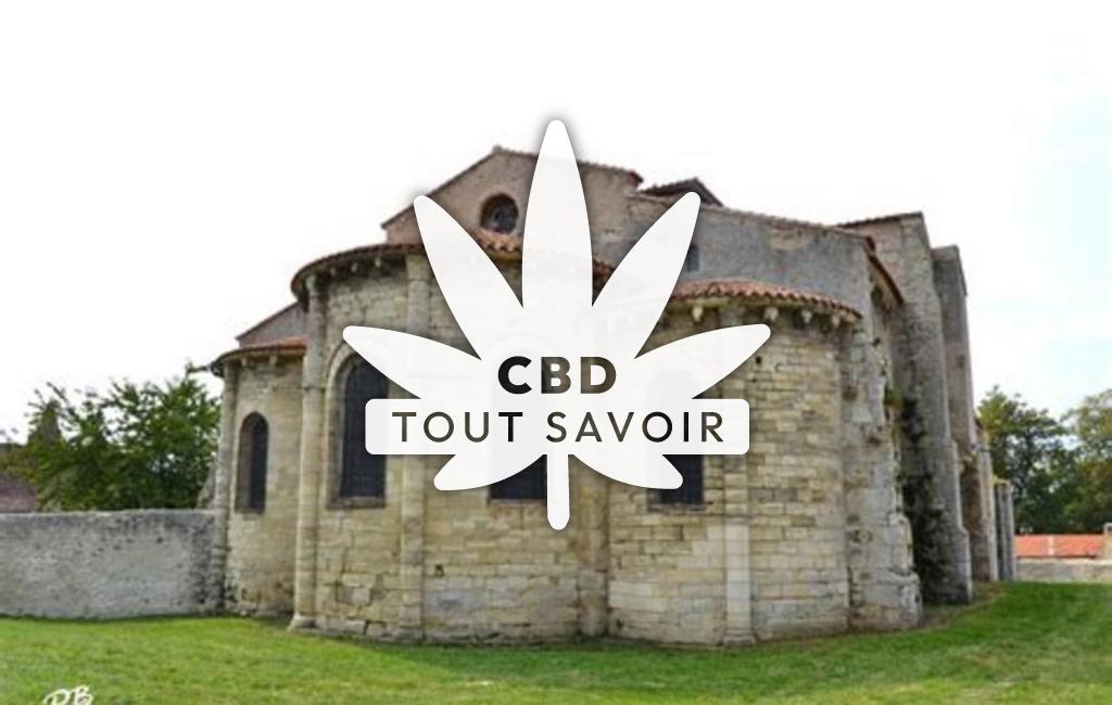 Village à Escurolles avec feuille Cannabis CBD