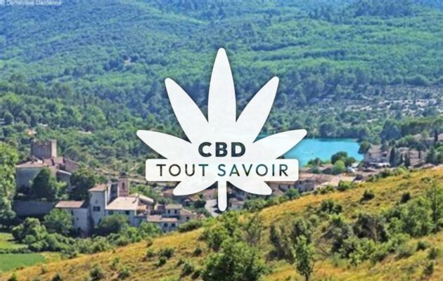 Village à Esparron-de-Verdon avec feuille Cannabis CBD