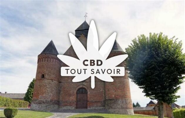 Village à Esqueheries avec feuille Cannabis CBD