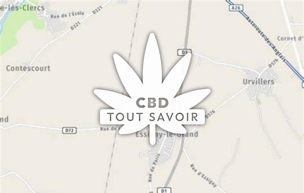 Village à Essigny-le-Grand avec feuille Cannabis CBD