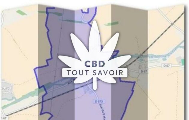 Village à Essigny-le-Petit avec feuille Cannabis CBD