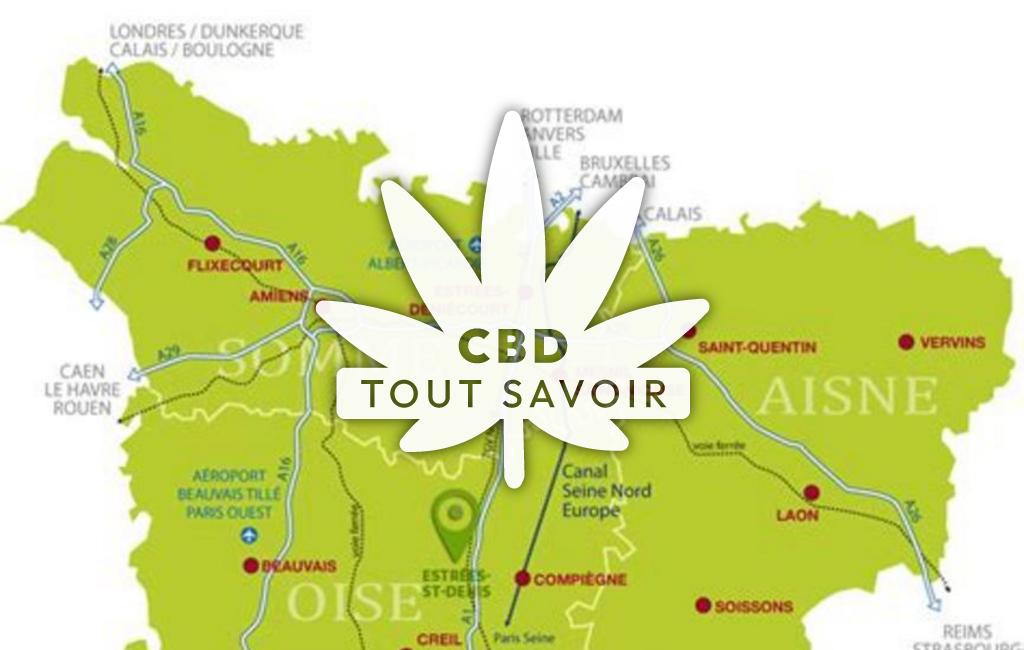 Village à Estrees avec feuille Cannabis CBD