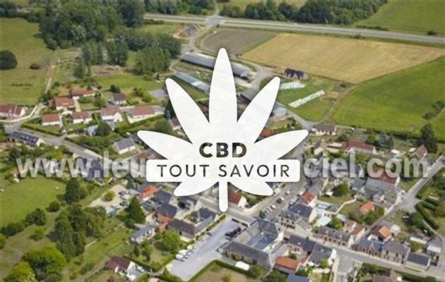 Village à Etouvelles avec feuille Cannabis CBD