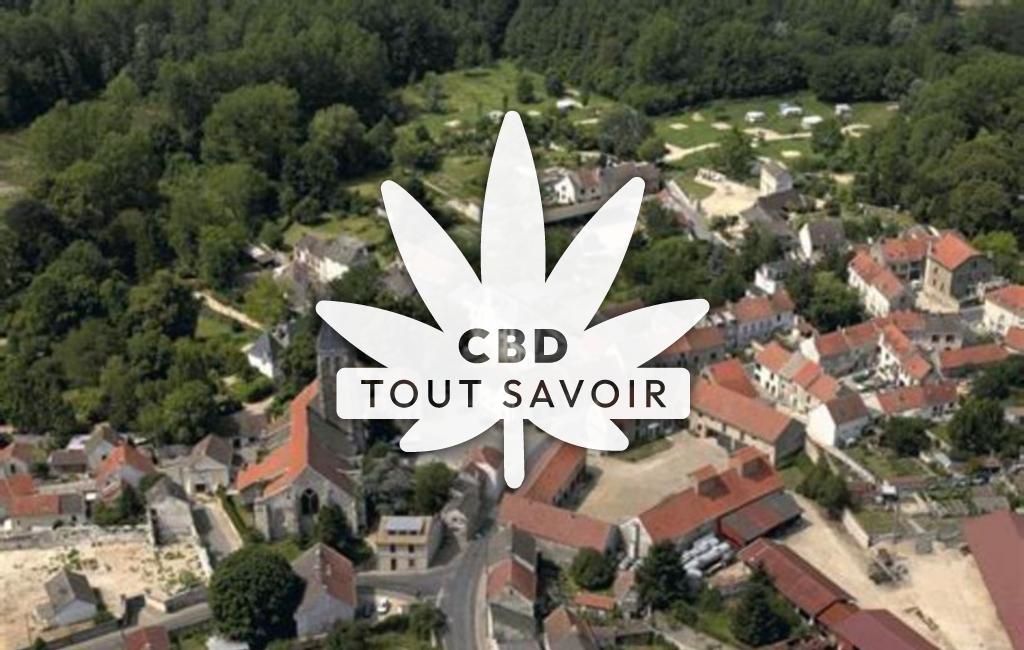 Village à Etrepilly avec feuille Cannabis CBD