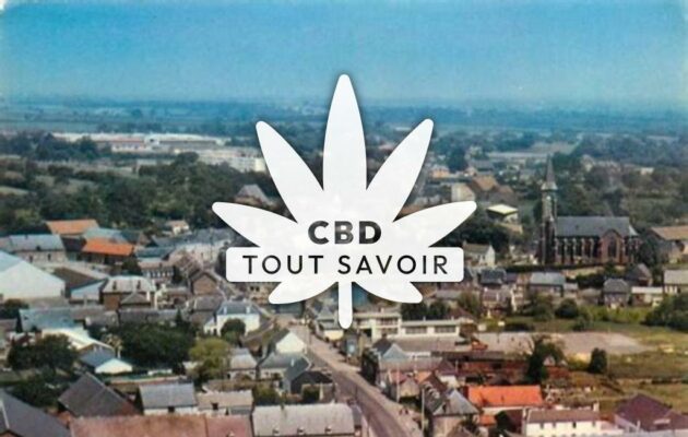 Village à Etreux avec feuille Cannabis CBD