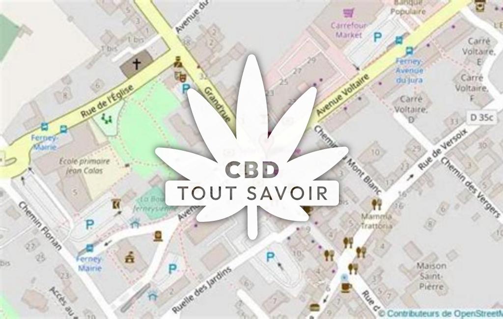 Village à Ferney-Voltaire avec feuille Cannabis CBD