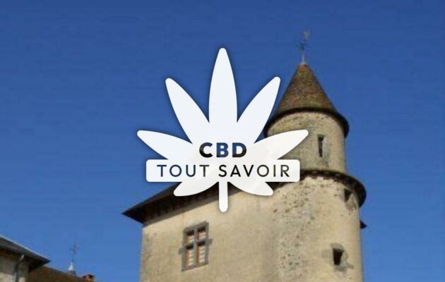 Village à Ferrieres-sur-Sichon avec feuille Cannabis CBD