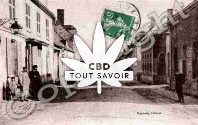 Village à Festieux avec feuille Cannabis CBD