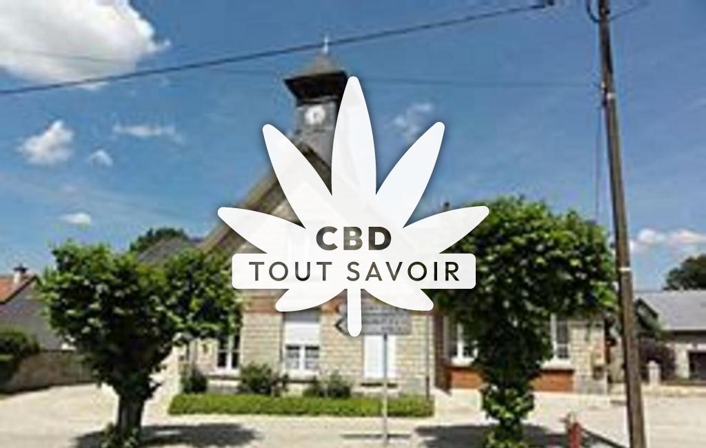 Village à Filain avec feuille Cannabis CBD