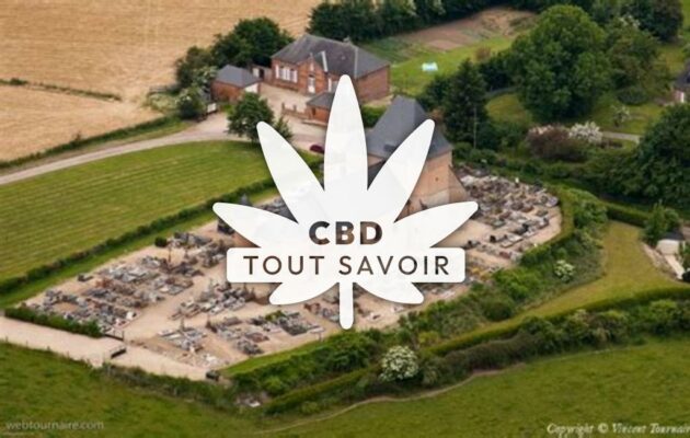 Village à Flavigny-le-Grand-Et-Beaurain avec feuille Cannabis CBD