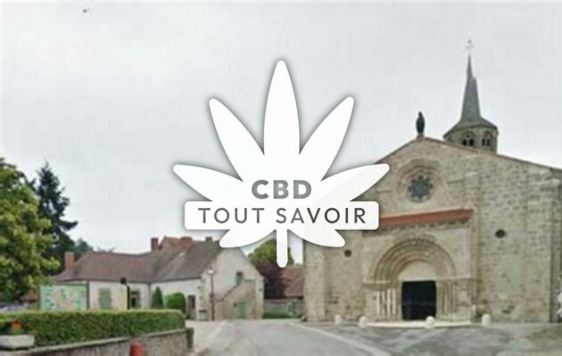 Village à Fleuriel avec feuille Cannabis CBD