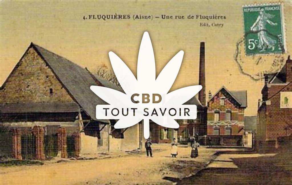 Village à Fluquieres avec feuille Cannabis CBD