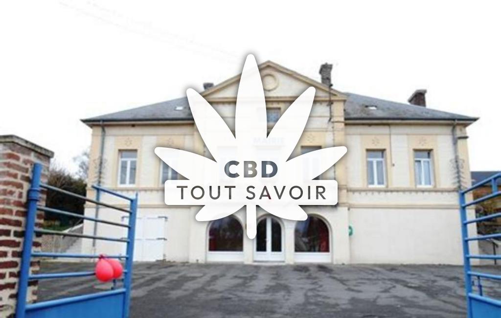 Village à Fontaine-les-Clercs avec feuille Cannabis CBD