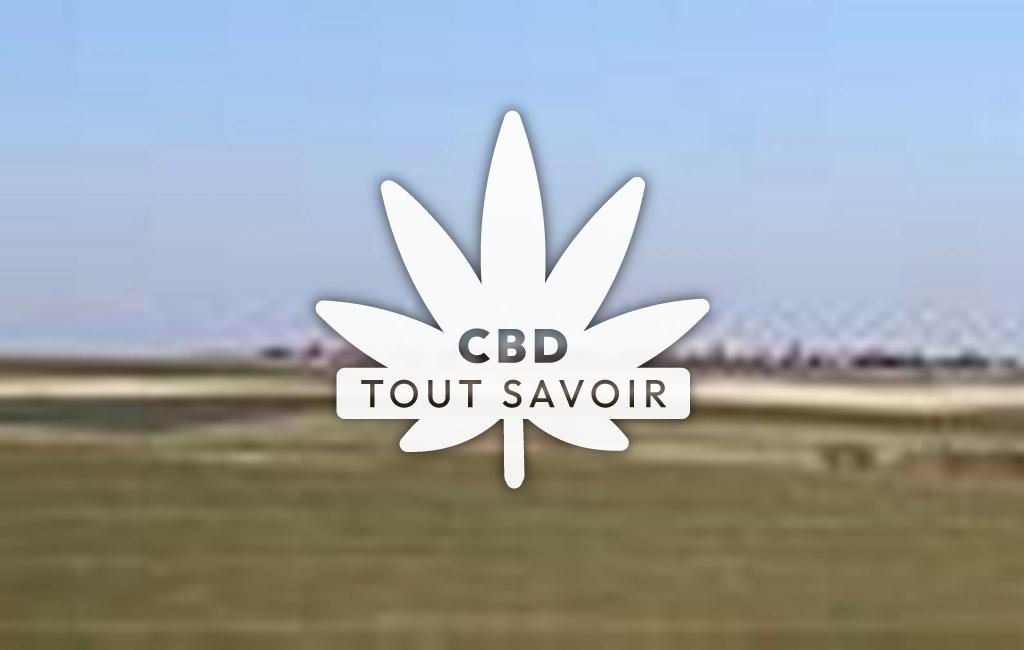 Village à Fontaine-Notre-Dame avec feuille Cannabis CBD