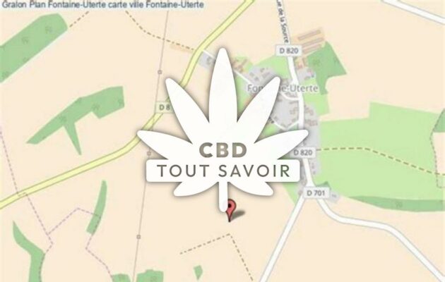 Village à Fontaine-Uterte avec feuille Cannabis CBD