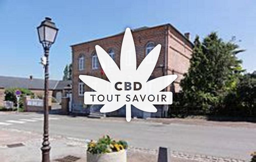 Village à Fontenelle avec feuille Cannabis CBD