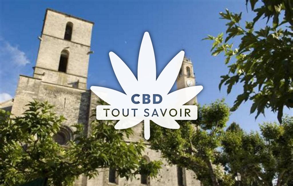 Village à Forcalquier avec feuille Cannabis CBD