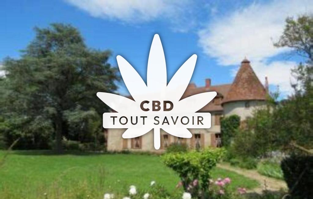 Village à Fourilles avec feuille Cannabis CBD