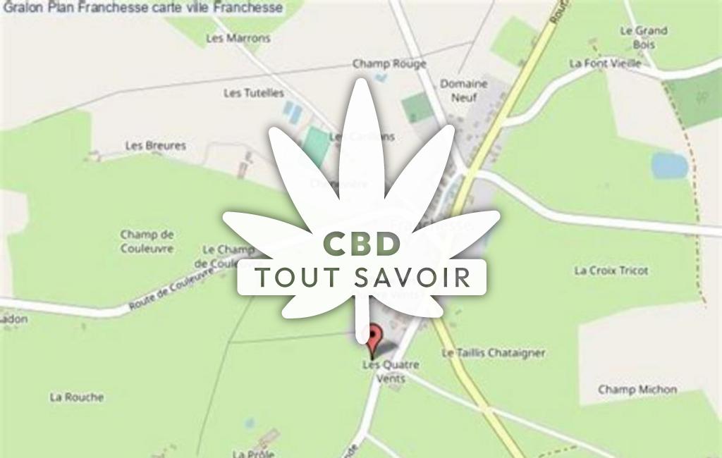 Village à Franchesse avec feuille Cannabis CBD