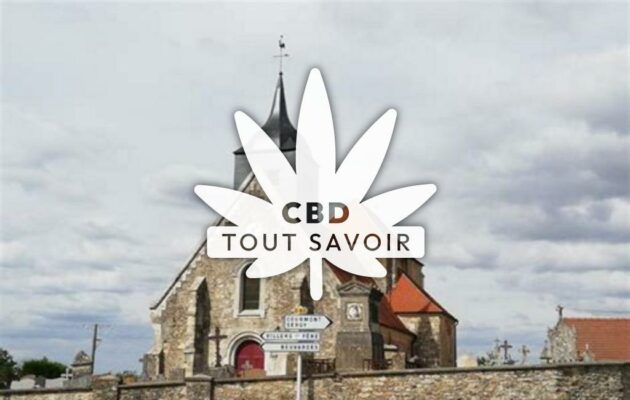 Village à Fresnes-en-Tardenois avec feuille Cannabis CBD