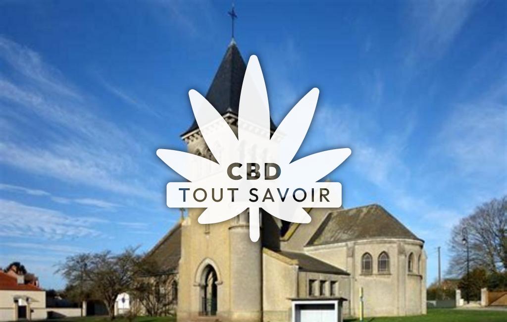 Village à Frieres-Faillouel avec feuille Cannabis CBD