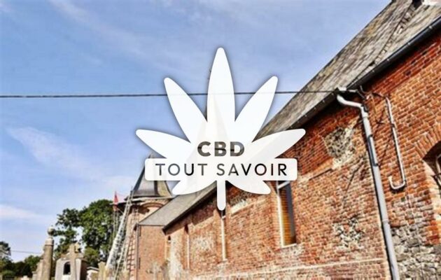 Village à Froidestrees avec feuille Cannabis CBD