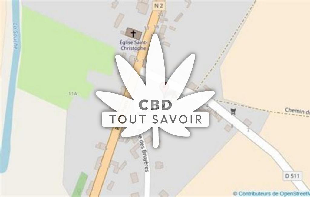 Village à Froidmont-Cohartille avec feuille Cannabis CBD