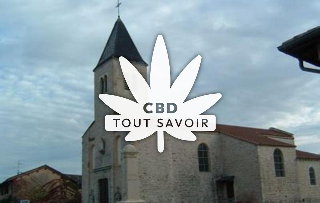 Village à Garnerans avec feuille Cannabis CBD