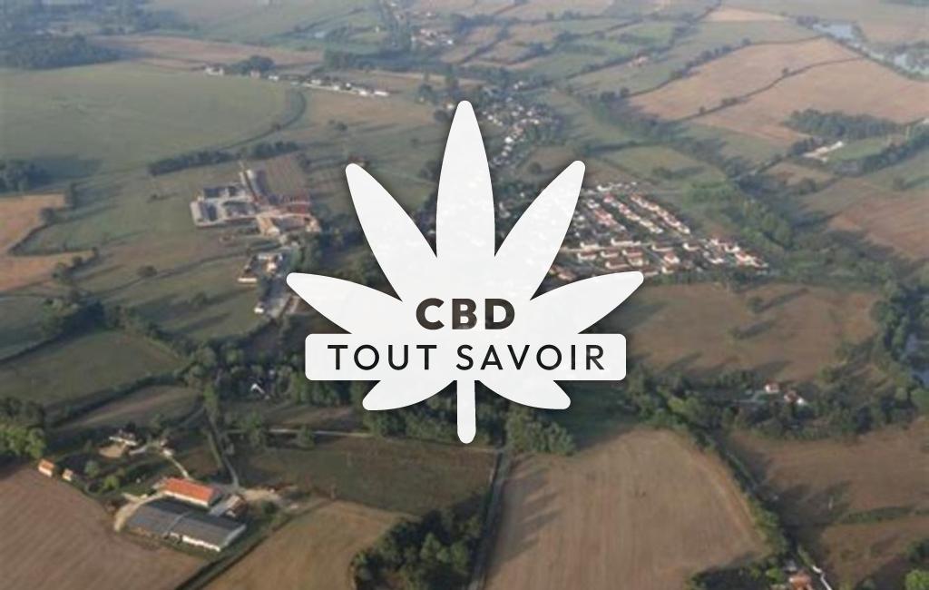 Village à Gennetines avec feuille Cannabis CBD