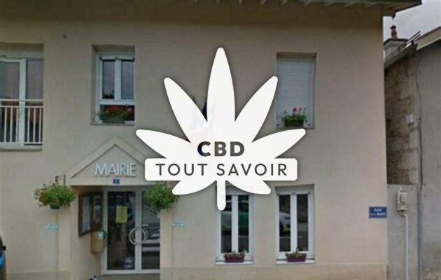 Village à Geovreisset avec feuille Cannabis CBD