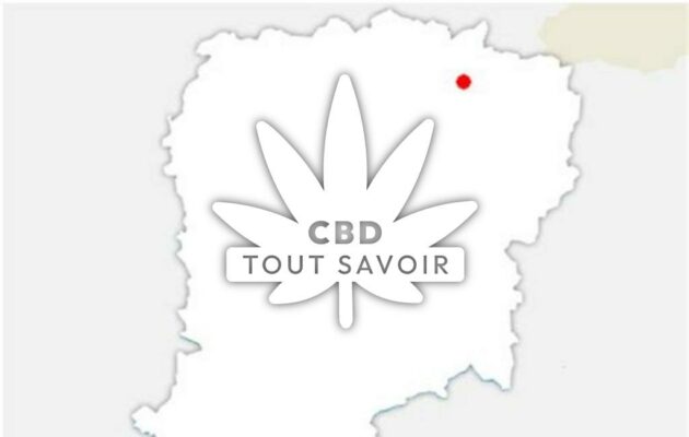 Village à Gergny avec feuille Cannabis CBD