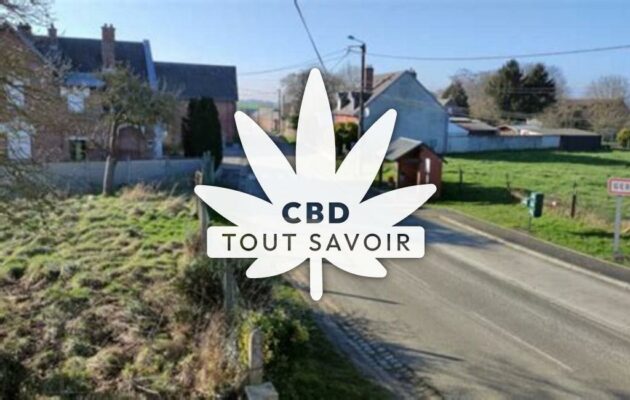 Village à Germaine avec feuille Cannabis CBD